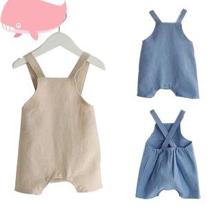 SOLD - Linen romper NWT (Blue)
